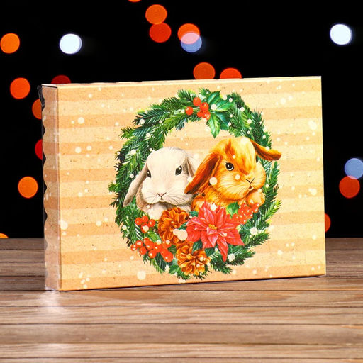 Цена за 10 шт. Коробочка для печенья Кролики, 22 х 15 х 3 см - Simaland фото 2