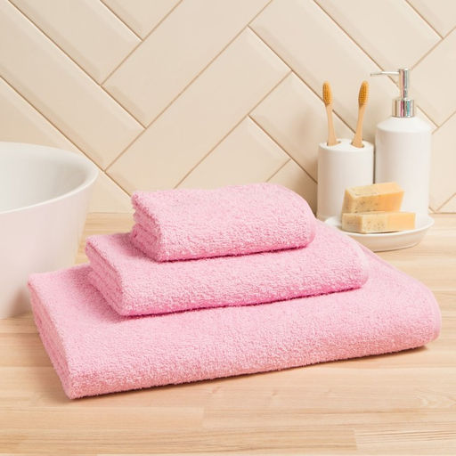 Полотенце махровое Экономь и Я 30*60 см, цв. розовый, 100% хлопок, 320 гр/м2  фото 2