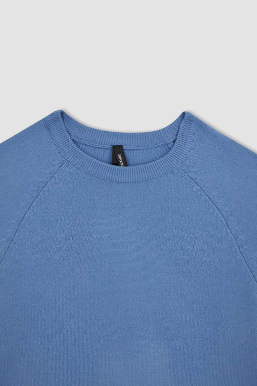 Свитер обычного кроя с круглым вырезом - Defacto фото 8