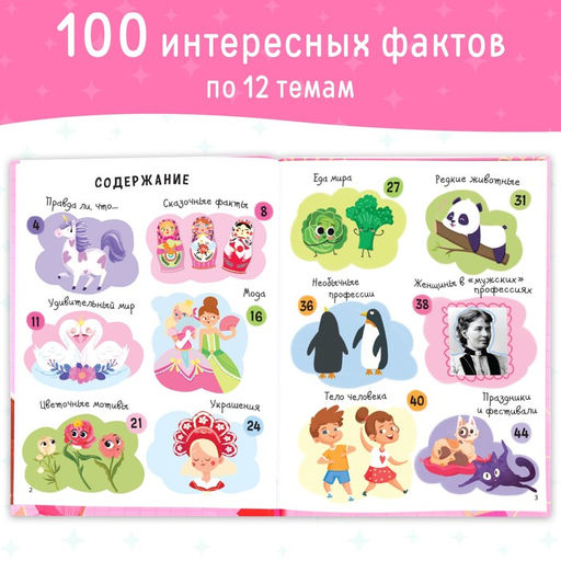 Энциклопедия в твёрдом переплёте 100 фактов для девочек, 48 стр. - Буква-Ленд фото 3