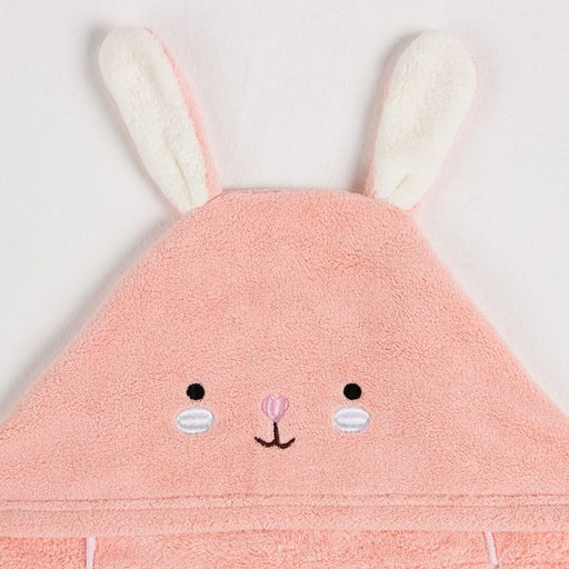 Полотенце с капюшоном Крошка Я, цвет розовый, 67х120 см, 100% п/э, 280 г/м2  фото 3