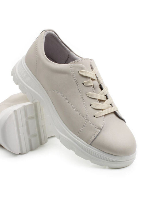 03-YD138-2 LT. BEIGE Полуботинки спортивные женские (натуральная кожа)