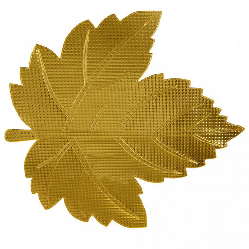 Салфетка декоративная Клен 38х38см рифленая, ПВХ, золото (Китай)