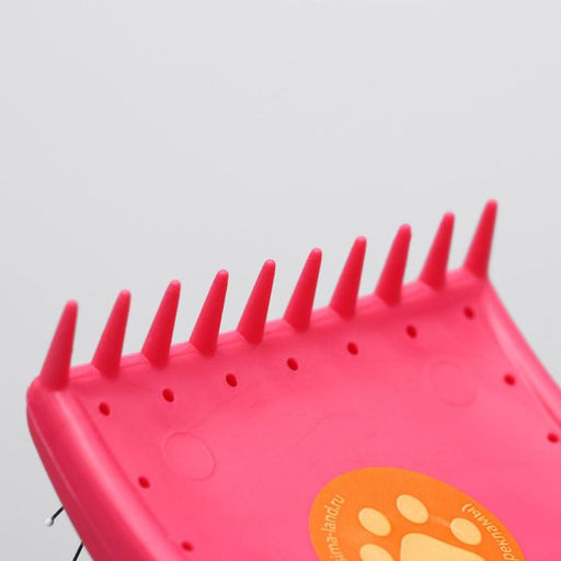 Щётка - пуходёрка средняя мягкая с каплями, основание 59 х 49 мм, розовая - Пижон фото 6