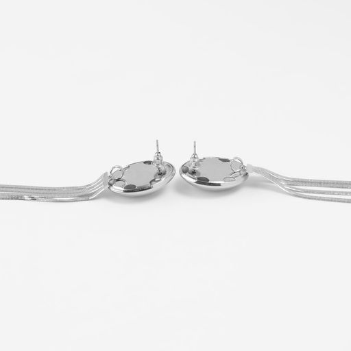 Серьги висячие Водопад 4 нити, цвет серебро - Qf фото 2