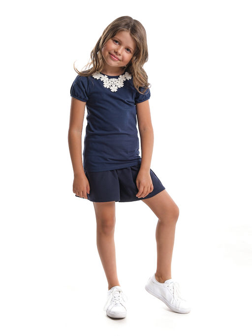 Футболка для девочки	 UD 0677 cиний - Mini maxi фото 3