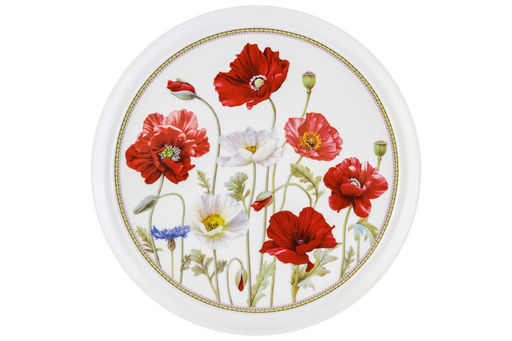 Блинница 23*23*9,5 см "Маки" фарфор NEW BONE CHINA