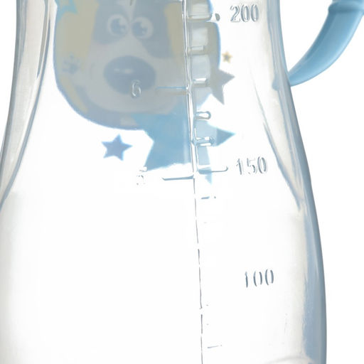 Бутылочка для кормления «Собачка Джекки», классическое горло, приталенная, с ручками, 250 мл., от 3 мес., цвет голубой