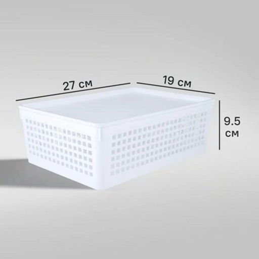 Лоток 3,7л с крышкой 270*190*90мм белый - Полимербыт фото 2