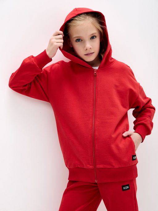 Красная толстовка для девочки - Kogankids фото 8
