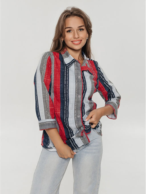 Жанетта туника женская (полоса синий) - Lovetex фото 62