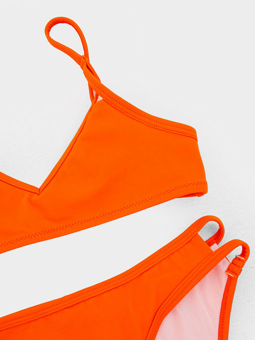 Купальник для девочек раздельный оранжевый с декоративными разрезами - Mark formelle фото 7