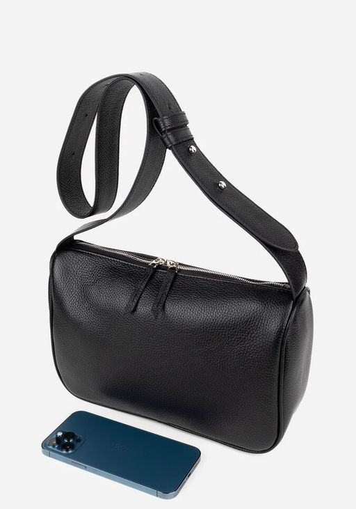 Сумка женская через плечо с широким ремнем L220 кожа черная К94 (С4000 кожгалантерея) - L-craft фото 5