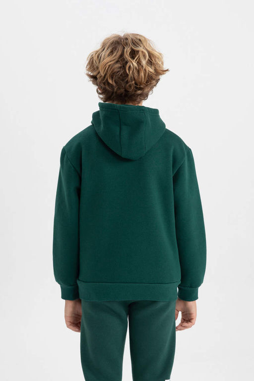 Толстая толстовка с капюшоном и принтом для мальчиков - Defacto фото 8