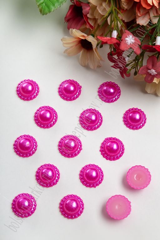 Полубусины "Цветочек" 18 мм, SF-431 (50 гр) фукси №107