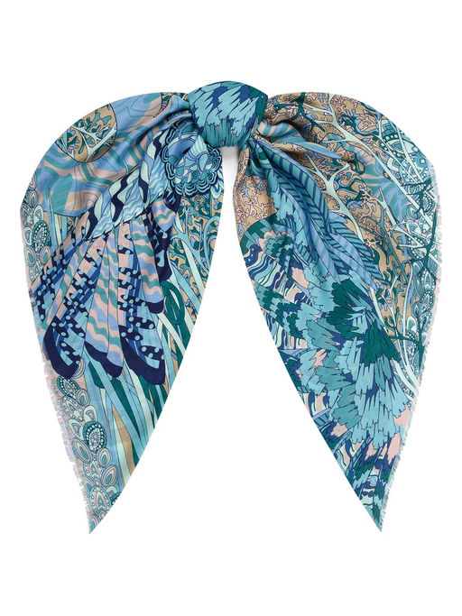 Платок жен. шелк+шерсть+мод 120х120 E16-8225-12