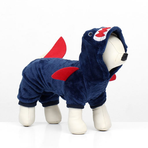 Комбинезон Акула с капюшоном, размер XS (ДС 20 см, ОГ 30 см, ОШ 20 см), синий - Simaland фото 3