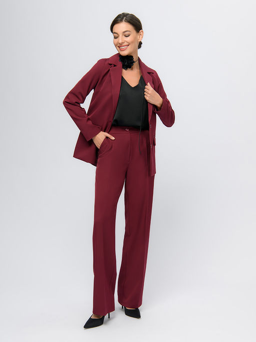 Жакет винного цвета с карманами - 1001dress фото 2