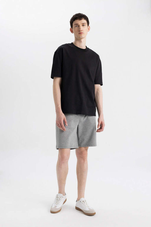 Slim Fit Dar Kesim Fermuar Cepli Basic Duz Sort - Defacto фото 2