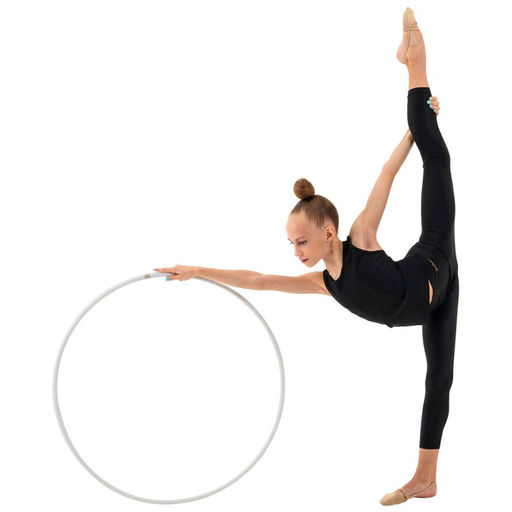Обруч профессиональный для художественной гимнастики Grace Dance, d=75 см, цвет белый  фото 4