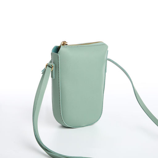 Сумка женская кросс-боди на молнии, 14×3.5×17 см, зелёная