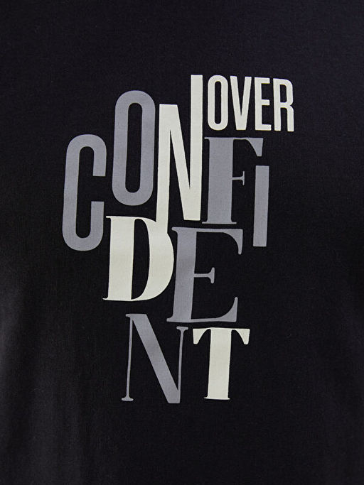 Bisiklet Yaka K?sa Kollu Bask?l? Penye Erkek Ti??rt