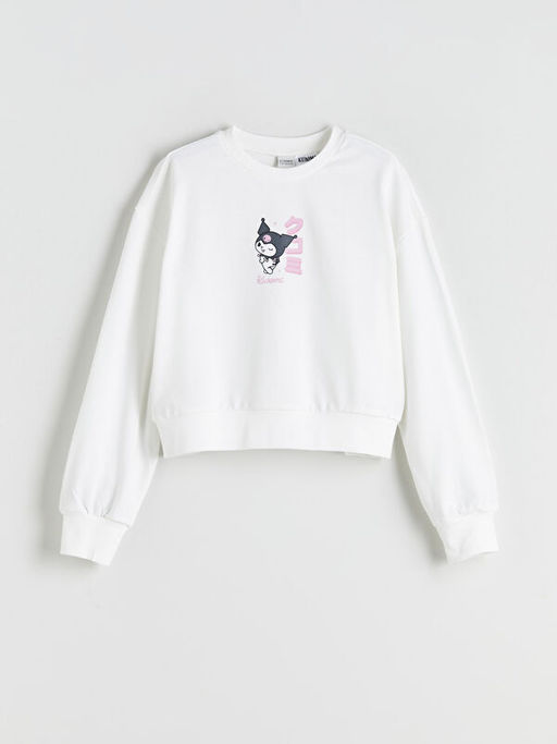 Bisiklet Yaka Kuromi Bask?l? K?z ?ocuk Sweatshirt