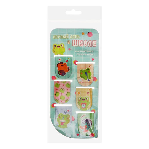 Закладка магнитная 6 шт Лягушата, (25х35мм в сложен виде), на подложке - Calligrata фото 5
