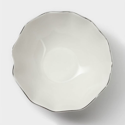 Салатник Magistro La Perle, 650 мл, d=17.5 см, фарфор, белый  фото 3