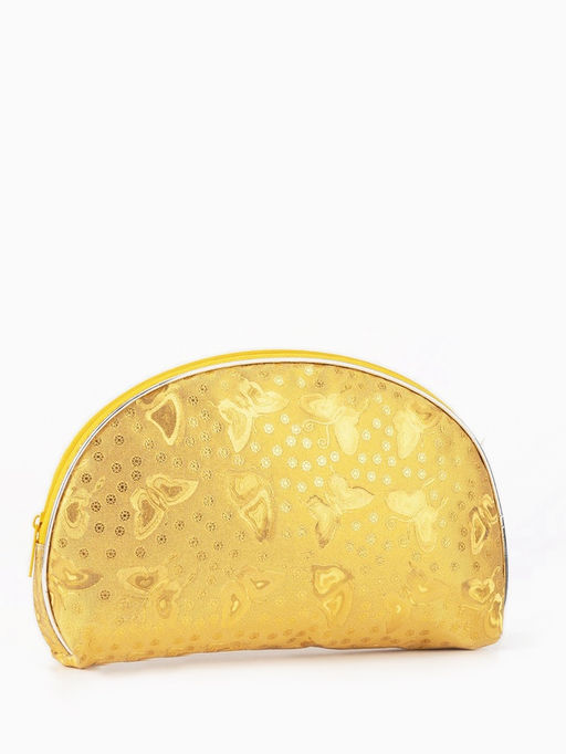 Набор женских косметичек 5 в 1 на молниях, с принтом, золотистый