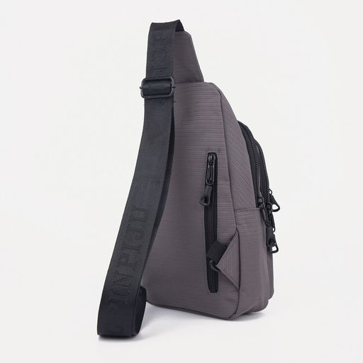 Сумка слинг мужская из текстиля, отверстие для наушников, цвет серый - Simaland фото 3