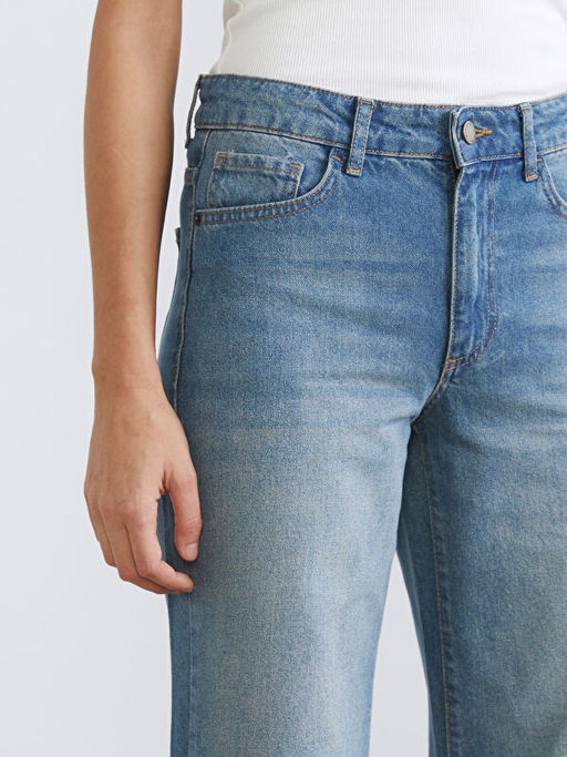 Wideleg Kad?n Jean Pantolon