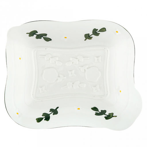 "Зефир" Салатник фарфоровый 450мл, 20,3х16,4х4,1см, фигурный, цветной декор, отводка (Китай)