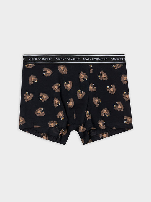 Цена за 2 штуки! Трусы боксеры мужские черные с рисунком в виде медведей - Mark formelle фото 5