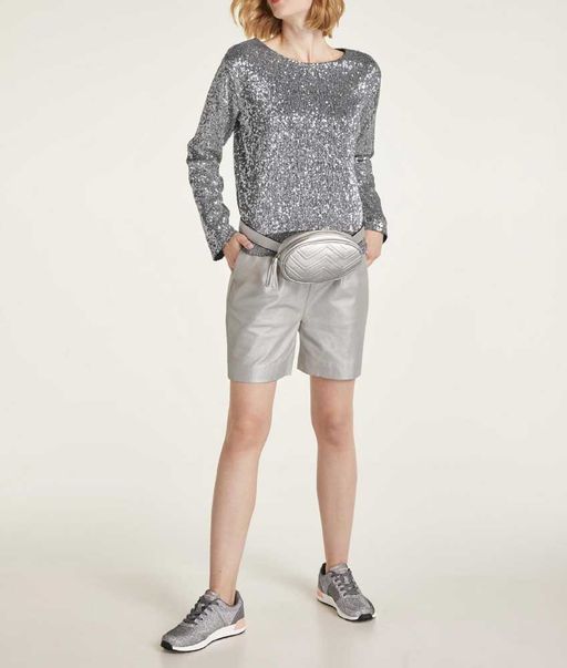 Кожаные шорты, серые - Heine фото 7