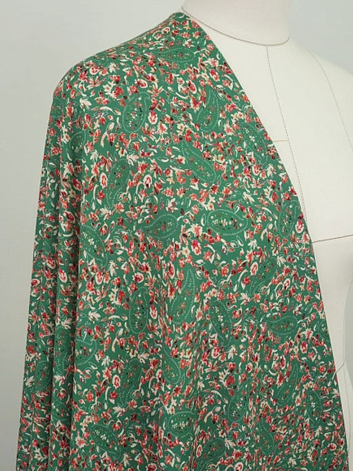 Штапель Премиум (Digital) Энжела цв.зеленый, ш.1.45м, вискоза-100%, 120гр/м.кв - Купава фото 2