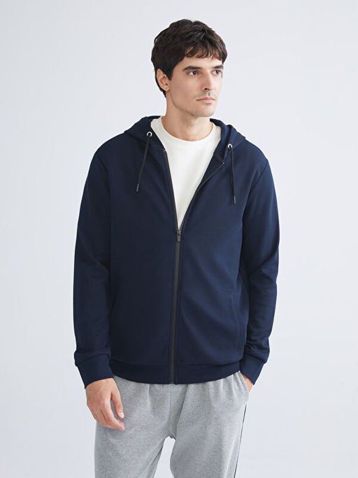 Kap??onlu Erkek Fermuarl? Sweatshirt