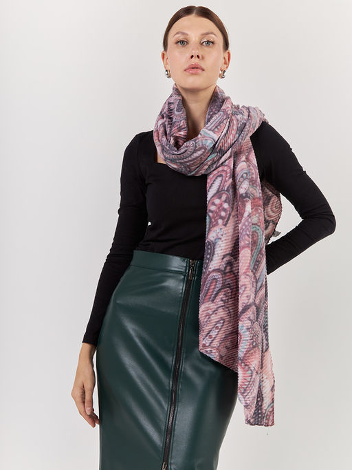 Большой, мягкий, тонкий и очень нежный двусторонний палантин с рисунком - Tantino фото 2