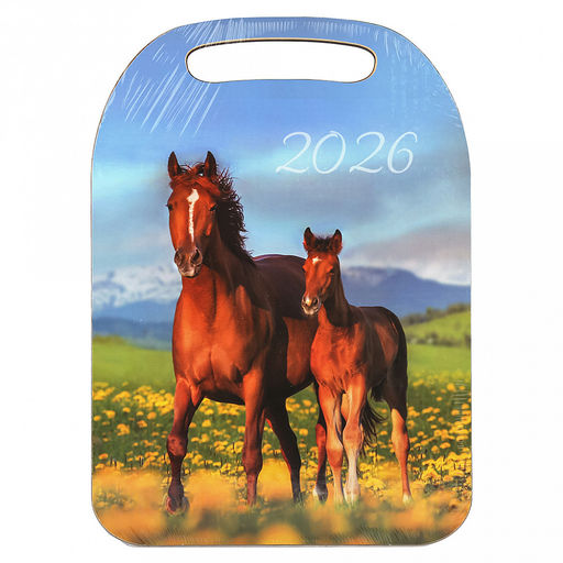 Доска разделочная деревянная Рыжий конь 29х21х0,6см, Символ года 2026 (Россия)