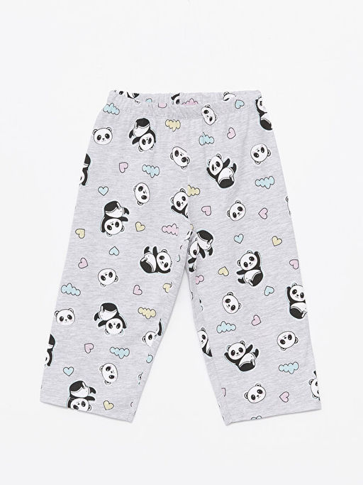 Bisiklet Yaka K?z ?ocuk Kaprili Pijama Tak?m?