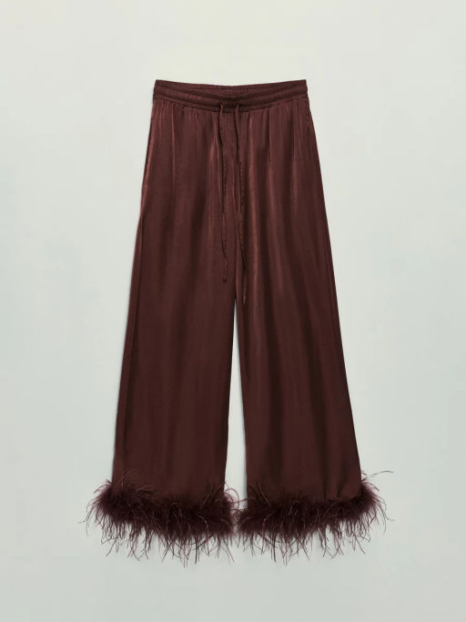 Прямые брюки из вискозы с перьями / Zarina