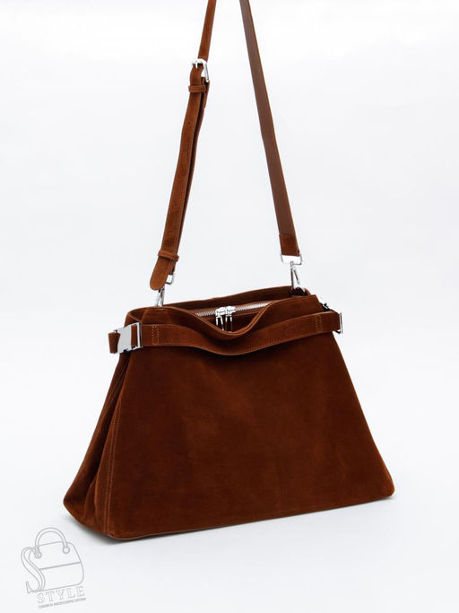 Сумка женская кожаная 6149Q brown Polina&Eiterou