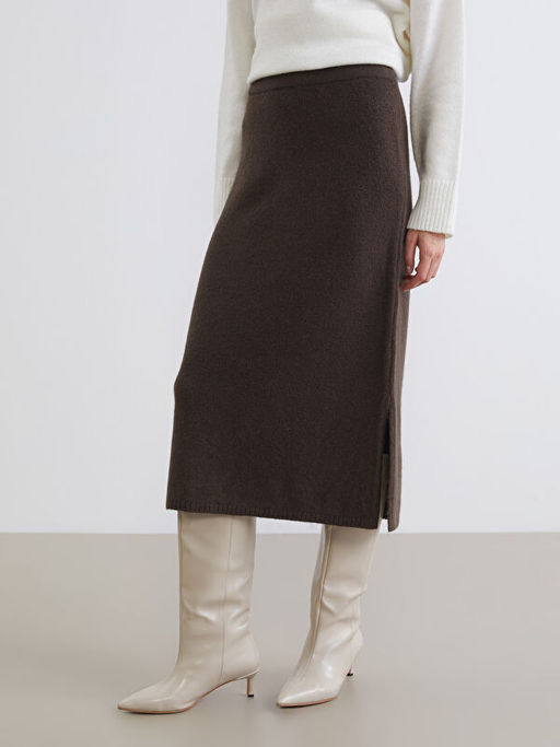 Beli Lastikli Triko Etek