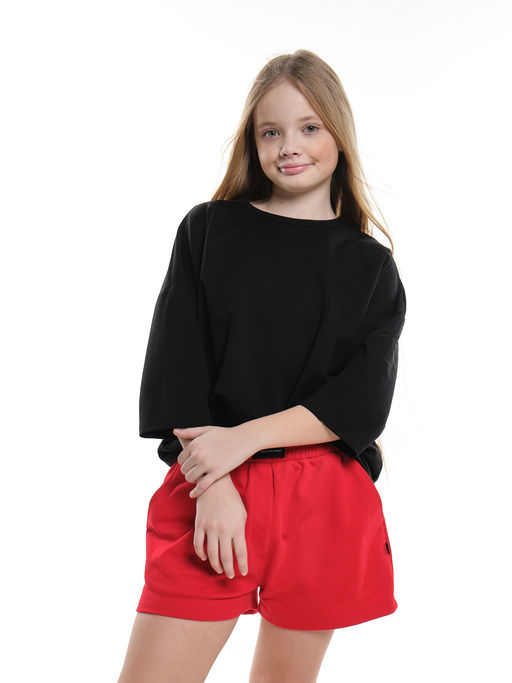 Шорты для девочки подростковые 22-7634 красный - Mini maxi фото 8