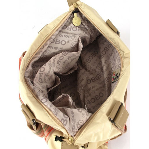 Сумка женская текстиль BoBo-6306, 1отдел, плечевой ремень, молочный 261578 фото 3