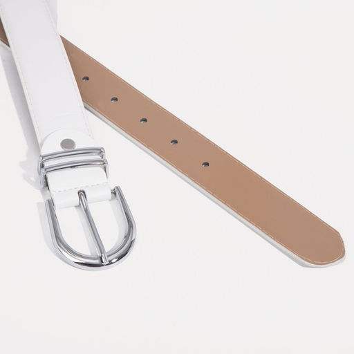 Ремень, ширина 3 см, винт, пряжка металл, цвет белый - Simaland фото 2