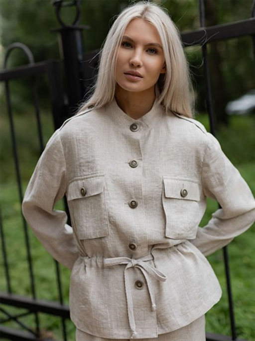 Жакет рубашка лён 57%,вискоза 43%