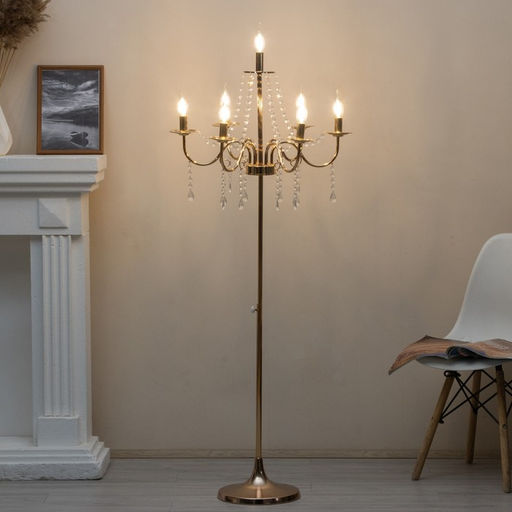 Торшер 2456/7 E14 40Вт золото 58х58х100-156 см