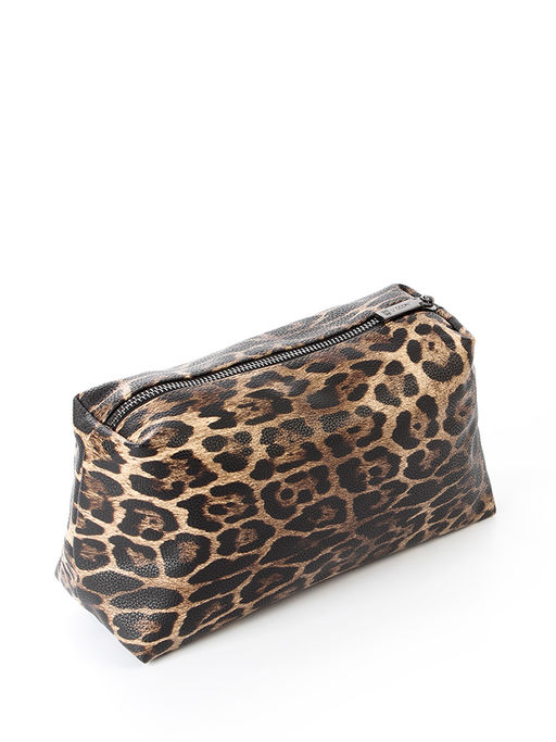 LACCOMA косметичка Лолита-леопард коричневый эко кожа хлопок  фото 4