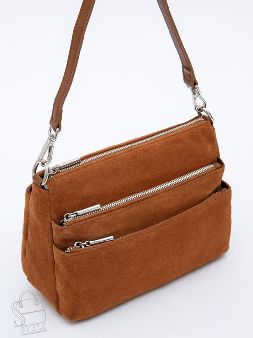 Сумка женская кожаная 8269PEF brown Polina&Eiterou  в Новосибирске